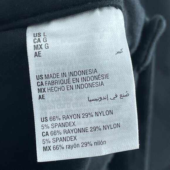 Black Flared Pants Womens Size L By Bar III Rayon Blend Stretchy 1046 - Picture 3 of 10